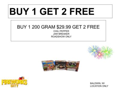 BUY 1 GET 2 FREE CHILI PEPPER, ROADSHOW & JAWBREAKER