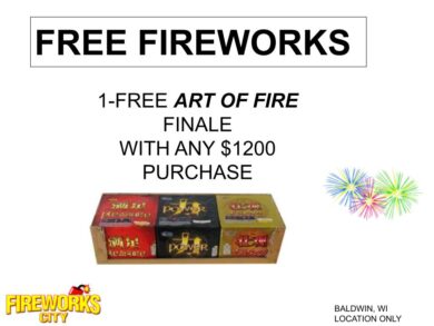FREE FIREWORKS WITH $1200 PURCHASE