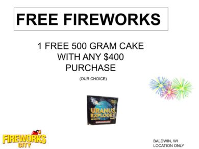 Free Fireworks with $400